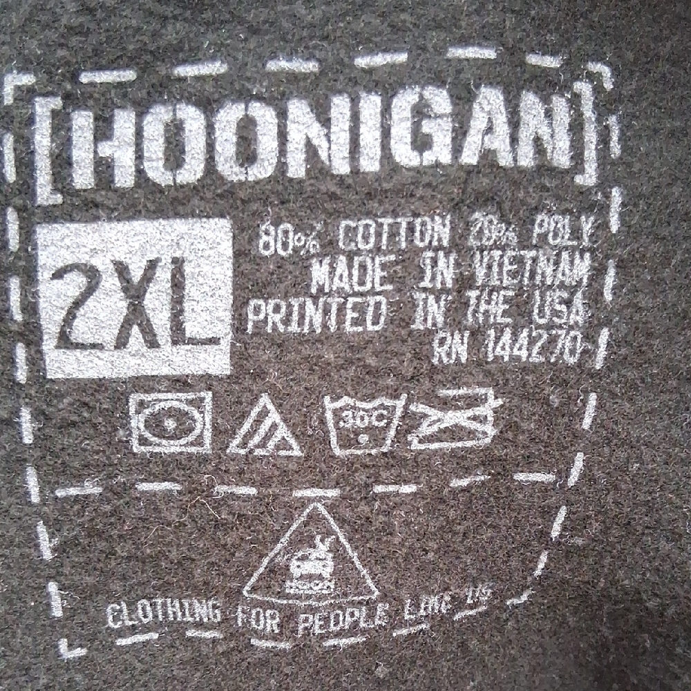 Hoonigan- Just Aint Care Men's 2XL Pullover Hoodie - Picture 2 of 9